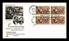 LINCOLN DOUGLAS DEBATES FDC SCOTT 1115 BLOQUE DE 4 ARTECRAFT SELLO DE EE. UU. CUBIERTA segunda mano  Embacar hacia Argentina