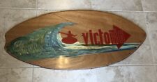 Antigo skimboard de madeira Victoria 43” design surfista pintado à mão Laguna Beach, CA EUA comprar usado  Enviando para Brazil