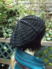 Crochet black beret for sale  SOUTH SHIELDS