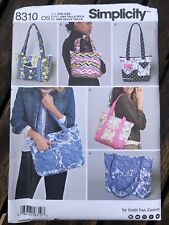 Simplicity Sewing Pattern 8310 Quilted Bags by Faith Van Zanten Unused 3 Sizes, used for sale  Shipping to South Africa