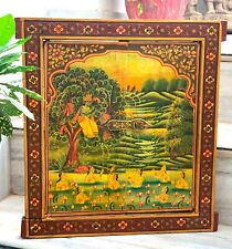 Wooden Wall Hanging Window New Painted God Krishna Frame Antique Indian Jharokha for sale  Shipping to South Africa