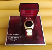 Usado, Relógio DOW masculino ouro 1976 LED HELBROS MINICOM estado sólido digital retrô quartzo. comprar usado  Enviando para Brazil