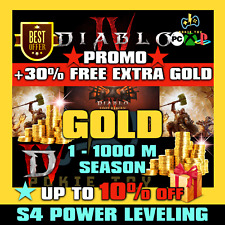 🔥DIABLO 4 GOLD SEASON 4✨EXTRA 30% FREE$✨1-5000 MILLION✨D4 DURIEL LEVEL CARRY S4 for sale  Shipping to South Africa