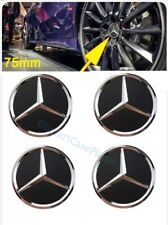 4 x TAPA LLANTAS TAPABUJES NEGROS CROMADOS PARA MERCEDES BENZ 75MM CENTROS RUEDA segunda mano  Embacar hacia Argentina