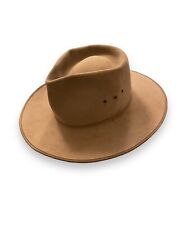 Usado, Chapéu masculino australiano Akubra Stockman marrom 23" plissado faixa e pena comprar usado  Enviando para Brazil