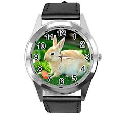Relógio de quartzo redondo de couro preto para fãs de coelhos e2 comprar usado  Enviando para Brazil