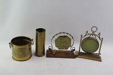 Vintage Brass Ware Gongs Trench Art Vase w/ Dragon Detail & Barrel Ornament x 4  for sale  Shipping to South Africa