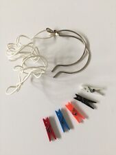 HOLIDAY TRAVEL washing line for small items - 5 tiny pegs - 90cm line with hooks for sale  Shipping to South Africa