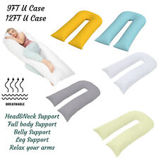 9FT/12FT U Shaped Full body Pillowcase Maternity Pregnancy Support Comfort Cover for sale  Shipping to South Africa