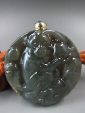 Linda garrafa de rapé chinesa rara esculpida à mão jade "macaco" 264, usado comprar usado  Enviando para Brazil