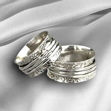 Anillo giratorio de plata 925 anillo floral unisex anillo calmante anillo de ansiedad anillo giratorio segunda mano  Embacar hacia Argentina