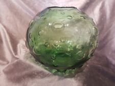 Green Glass Bubble Pattern Bowl Vase for sale  Shipping to South Africa