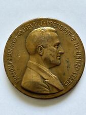 Medalla inaugural de bronce grande 1933 presidente Roosevelt como nueva de Estados Unidos primer término sin reserva segunda mano  Embacar hacia Argentina