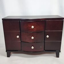 Dark Wooden Jewelry Box Organizer 3 Drawers, 2 Side Doors, Mirror, 12 x 8.75 x 5, used for sale  Shipping to South Africa