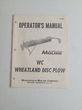 Minneapolis Moline WC Wheatland disco arado oportadores manual S-261 comprar usado  Enviando para Brazil