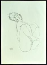 GUSTAV KLIMT - Studie / Zeichnung 1914  " Sitzender Akt mit hoher Frisur " comprar usado  Enviando para Brazil