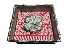 MARIPOSA ALUMINUM BAMBOO EDGE COCKTAIL NAPKIN HOLDER HIBICUS WEIGHT for sale  Shipping to South Africa