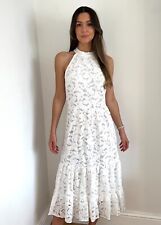 Vestido longo novo em folha Wallis branco renda gola alta tamanhos 8,10,12,14,16,18,20, usado comprar usado  Enviando para Brazil