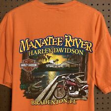 Harley Davidson T-shirt Size XL Manatee Bradenton Florida Gator USA Vtg Biker for sale  Shipping to South Africa