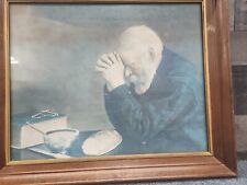 Grace Old Man Praying Picture Wood Framed Eric Enstrom Bovey 16" x 20" Print for sale  Shipping to South Africa