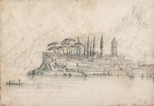 Isabella Galton - Pencil Drawing Torno Lake Como Italy 19th Century - Grand Tour for sale  Shipping to South Africa