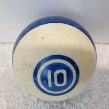 Bola de piscina de billar vintage de 2 1/4" azul #10 de repuesto de doble círculo a rayas, usado segunda mano  Embacar hacia Argentina