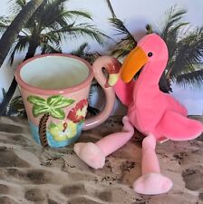 Caneca de café rosa flamingo cerâmica 12 oz 3D e gorro bebê pelúcia flamingo comprar usado  Enviando para Brazil