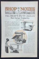 Used, “This Heavy Duty Jigsaw has a Large Capacity” 1931 Scroll Saw HowTo Build PLANS for sale  Shipping to South Africa