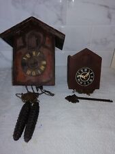 2 Vintage Cuckoo Clocks, Parts or Restoration. 1 Signed Schwarzwalder, Villingen tweedehands  verschepen naar Netherlands