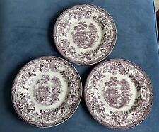3 ROYAL STAFFORDSHIRE Tonquin Plum Dinner Plates, Clarice Cliff, England #a, used for sale  Shipping to South Africa
