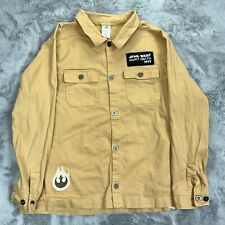 Usado, Camisa Disney Star Wars para hombre grande marrón 1977 parche rebal con botones manga larga segunda mano  Embacar hacia Argentina