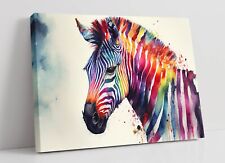 Watercolour colourful zebra for sale  LONDONDERRY
