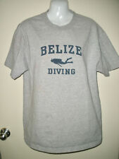 Camiseta masculina #1048 L Belize SCUBA mergulho cinza viagem ao oceano férias comprar usado  Enviando para Brazil