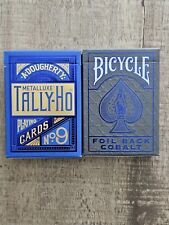 Cartas de baralho Bicicleta/Tally-Ho Metalluxe/Foil Back - Lote aberto de 2 baralhos comprar usado  Enviando para Brazil