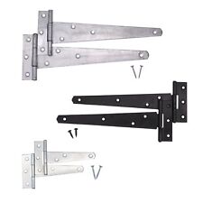 Tee Hinges Gate Shed PAIR +SCREWS Galvanised Zinc Black Door Heavy Duty  4"-24" for sale  Shipping to South Africa