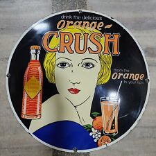 ORANGE CRUSH PORCELAIN ENAMEL SIGN 30 INCHES ROUND for sale  Shipping to South Africa