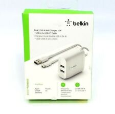 Cargador de pared doble USB-A Belkin Boost Charge 24W con cable (WCE001dq1MWH) -[SR]™ segunda mano  Embacar hacia Argentina