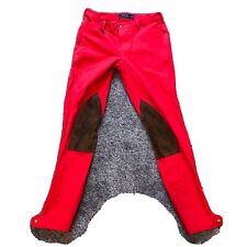 Para mujer Polo Ralph Lauren rojo Jodhpurs pantalones de montar gamuza rodilleras J160 segunda mano  Embacar hacia Argentina
