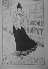 1893 Mujer Artista Mme Eugenie Aparador Concierto Embajadores 1 Diario Antiguo comprar usado  Enviando para Brazil
