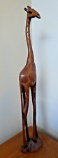 Fine Art 71 cms African Hand Carved Olive Wood Giraffe Standing Figurine. for sale  Shipping to South Africa