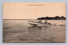Motor Boat at Red Point Beach NORTH EAST Maryland Vintage Artvue Collotype ~40s for sale  Shipping to South Africa