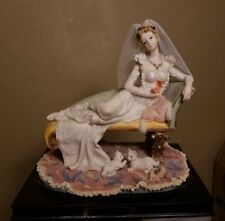 Vtg Large Casinelli Statue of woman / Bride Holding Ring on couch Wedding for sale  Deland
