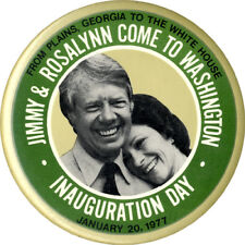 1977 Jimmy & Rosalynn Carter PLAINS TO WHITE HOUSE Inauguration Button (2192) for sale  Shipping to South Africa
