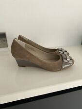 Used, Marks and Spencer Wedge Heels Suede Patent Buckle Heels Wedges Portfolio UK 4.5 for sale  Shipping to South Africa