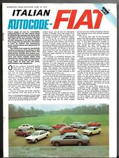 Fiat autocode supplement for sale  UK
