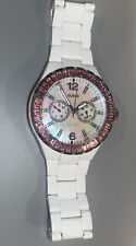 Relógio feminino Guess 40mm branco com pedras rosa, precisa de uma bateria comprar usado  Enviando para Brazil
