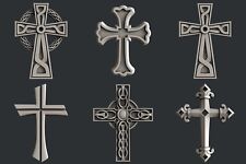 3d STL models for CNC, Artcam, Aspire, set 5 religion cross for sale  Shipping to South Africa
