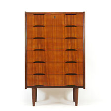 Retro Vintage Danish Teak Tall Boy Chest of Drawers 1950s 60s Mid Century Modern for sale  Shipping to South Africa