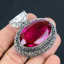 Pingente de presente joia de prata esterlina 925 pedra preciosa rubelita rosa c911 comprar usado  Enviando para Brazil