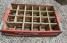 Vintage Coca-Cola Coke Red Wood 24 Bottle Crate Wooden Carrier, used for sale  Shipping to South Africa